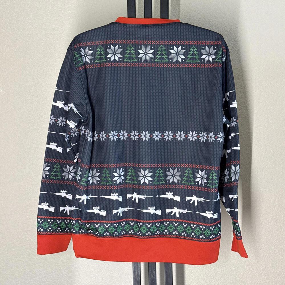 Greater Half Ugly Christmas Sweatshirt XL Guns Don't Kill - Picture 2 of 3